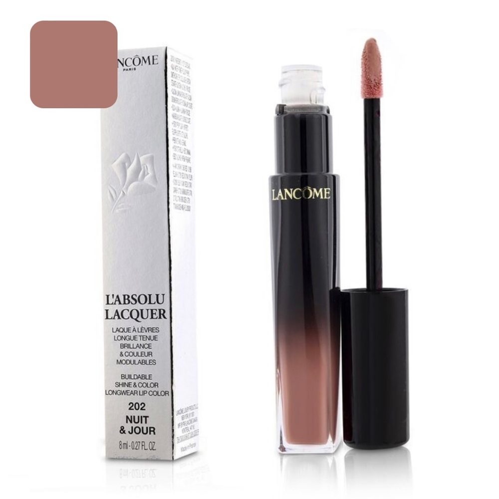 NWB LANCOME L'Absolu Lacquer Shine & Color Longwear Lip Color Nuit & Jour 8 ml